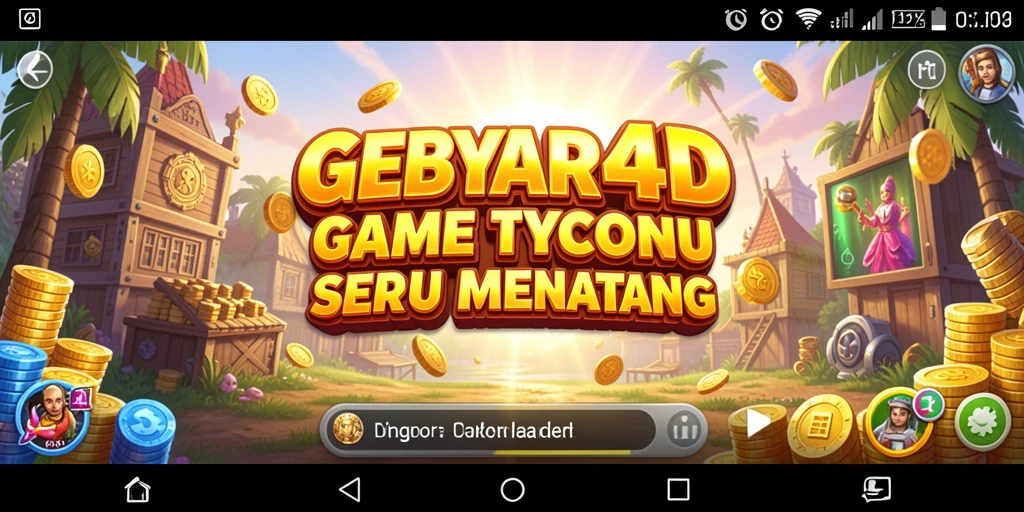 Tampilan gameplay seru dari GEBYAR4D dengan elemen Tycoon.