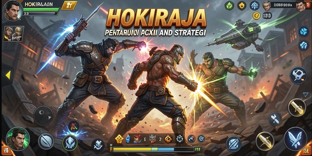 Screenshot HOKIRAJA menampilkan pertarungan yang intens dan dinamis.