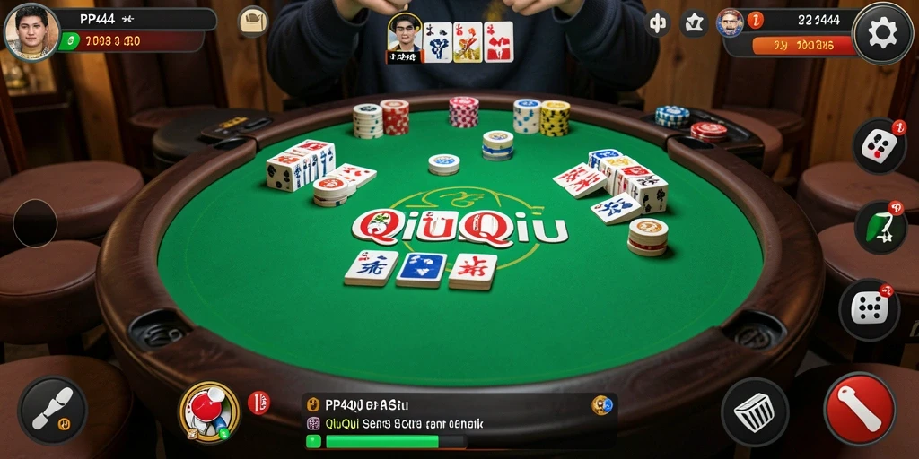 Tampilan gameplay QiuQiu yang seru dan dinamis.