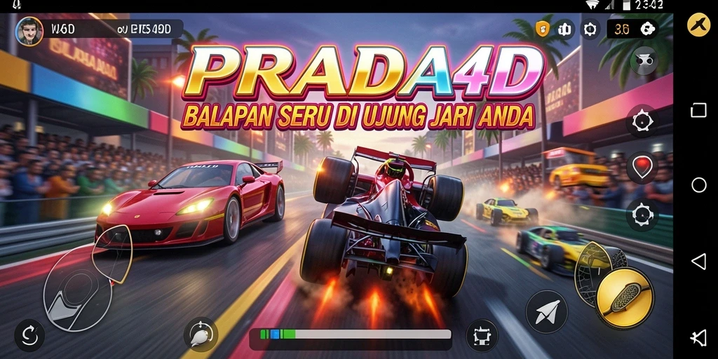 Tampilan menakjubkan dari gameplay balapan PRADA4D.