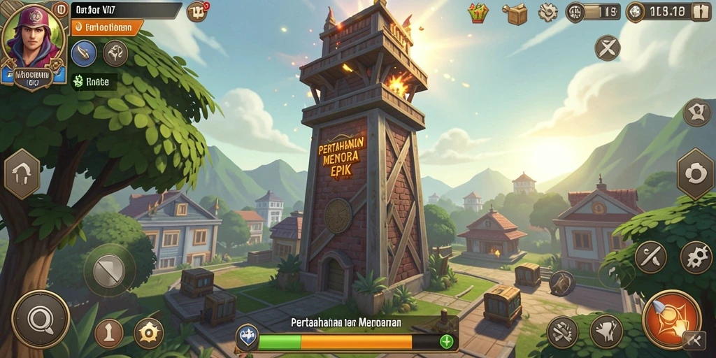 Screenshot V07 menampilkan aksi seru dan strategi Tower Defense yang mendebarkan.